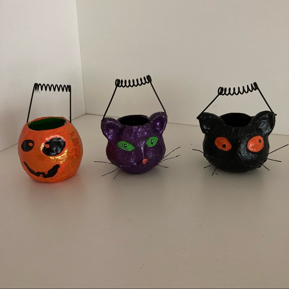 Mini Pumpkin Halloween Holiday Decor Set Of 3 Mini Jack O’ Lanterns